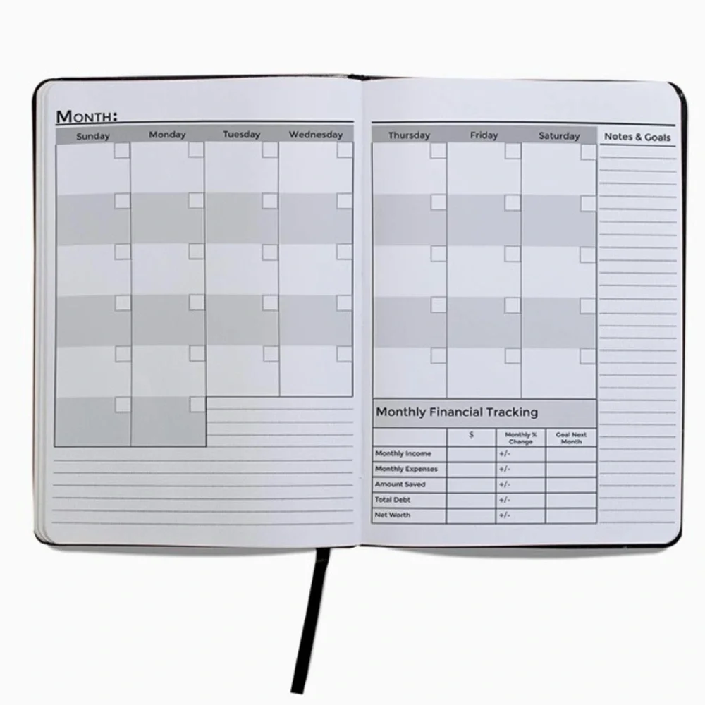 Next Level Undated Daily Planner, Faux Leather, Hardcover, Teal, 8.5 x 6”